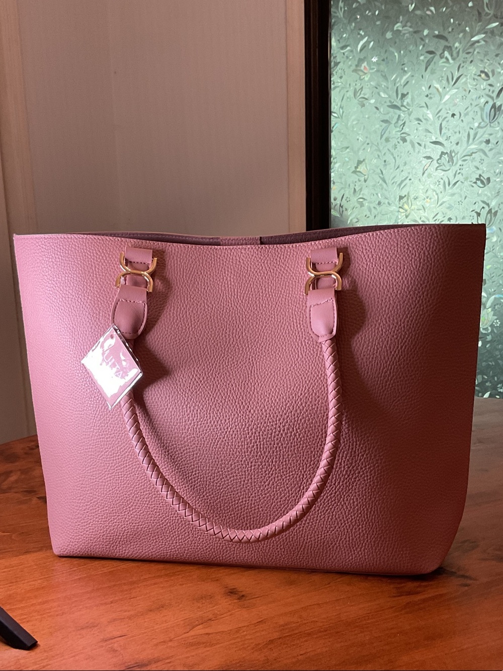 Ultra Beauty Pink Braided-Handle Tote Bag
